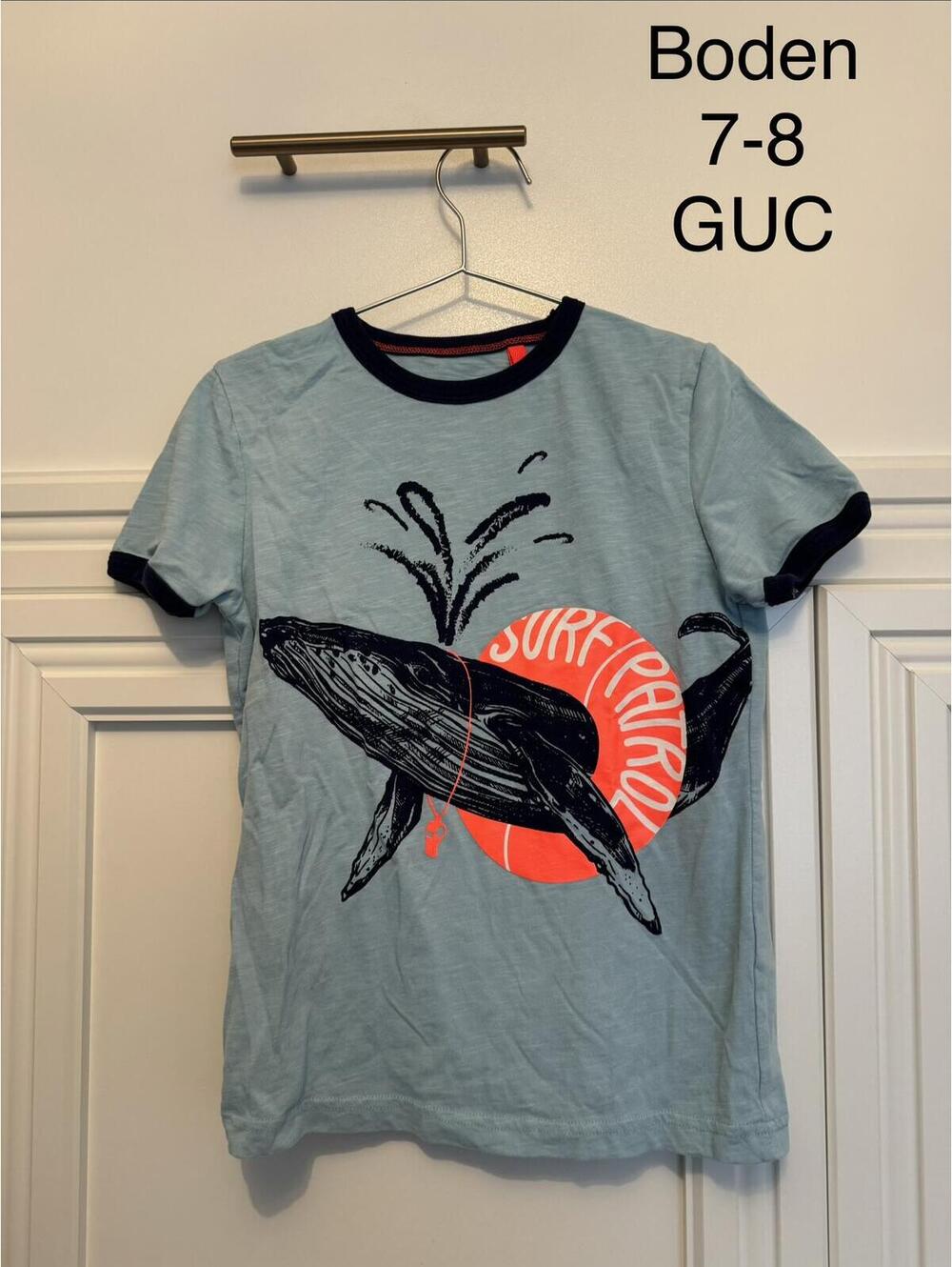 Boden Boys' Whale Graphic T-Shirt Size 7-8